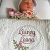 Personalized Embroidered Baby Blanket, Floral Baby Blanket, Newborn Name Blanket, Baby Shower Gift, First Birthday Gift, Nursery Keepsake