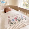 Personalized Embroidered Baby Blanket, Floral Baby Blanket, Newborn Name Blanket, Baby Shower Gift, First Birthday Gift, Nursery Keepsake