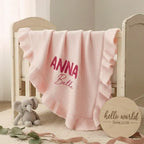 Personalized Baby Blanket with Name, Embroidered Newborn Blanket, Cotton Baby Blanket, Nursery Keepsake,Baby Shower Gift,First Birthday Gift
