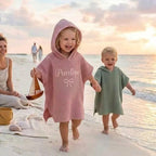 Customized Monogram Beach Hooded Towel, Personalized Hooded Towel for Kids, First Birthday Present, Summer Vacation Gift for Toddler & Baby