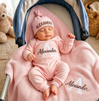 Personalized Embroidered Outfit,Unique Newborn Baby Gift Set, Custom Name Romper & Hat, Hospital Coming Home Essentials, Keepsake Present