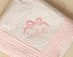 Personalized Baby Blanket with Name, Embroidered Monogram Baby Blanket, Cotton Baby Quilt Blanket,Baby Shower Gift,Keepsake Heirloom Quilt