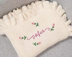 Personalized Baby Name Blanket, Floral Embroidery Baby Girl Blanket, Baby Shower Gift, Baby Chirstmas Gift, Newborn, Keepsake Gift for Baby