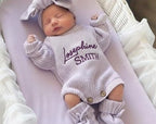 Personalized Embroidered Baby Romper, Baby Cotton Romper, Coming Home Outfit, Newborn Name Romper, Baby Shower Gift, First Birthday Gift