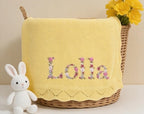 Personalized Baby Blanket – Embroidered Name, Organic Cotton Knit
