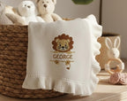 Personalized Baby Lion Blanket, Embroidered Baby Name Blanket, Safari Blanket, Baby Shower Gift, Animal Newborn Blanket, First Birthday Gift