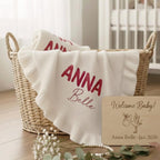 Custom Goose Baby Blanket, Personalized Embroidered Baby Name Blanket, Cotton Ruffle Baby Goose Blanket,Baby Shower Gift,First Birthday Gift image 9