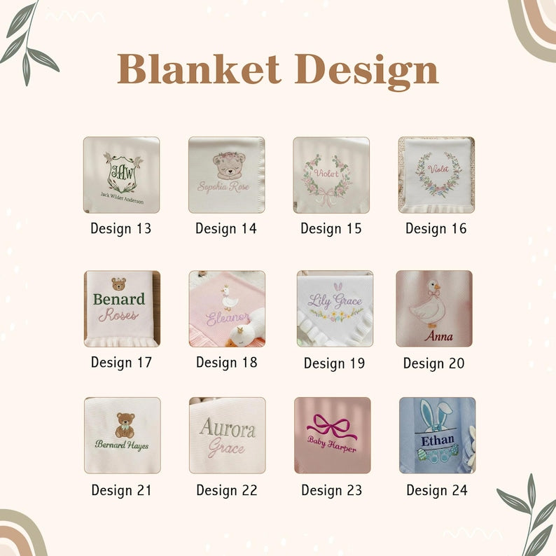 Custom Goose Baby Blanket, Personalized Embroidered Baby Name Blanket, Cotton Ruffle Baby Goose Blanket,Baby Shower Gift,First Birthday Gift image 7