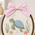 Personalized Turtle Baby Name Sign, Ocean Nursery Decor, Custom Embroidered Hoop Art, Nautical Baby Room Gift image 7